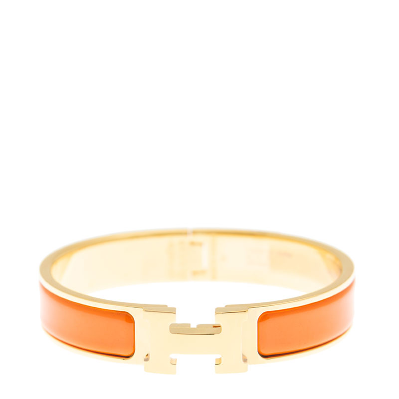 NEW HERMES BRACELET H 23 GP SMALL (ORANGE) METAL ORANGE