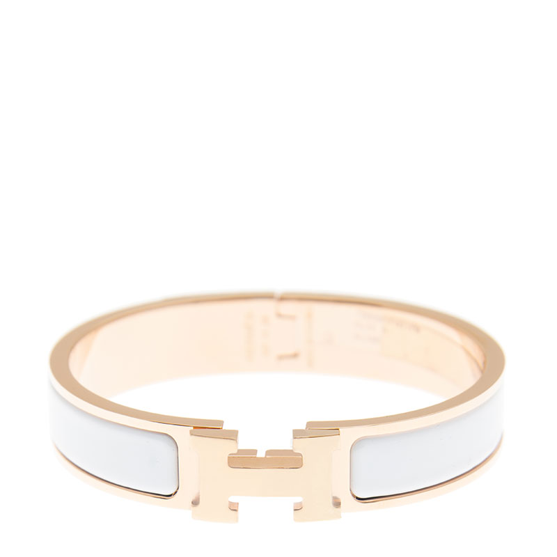Hermes Bracelet Small NEW HERMES BRACELET H 31 PG SMALL (BLANC