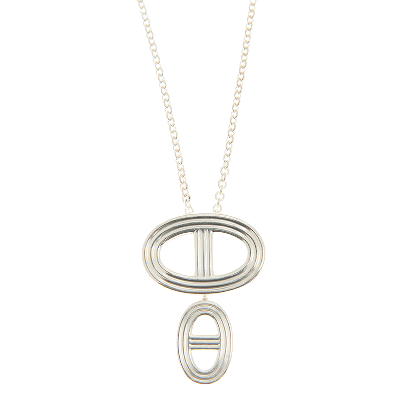 【胸元にアクセント◇】HERMES Chaine d'Ancre 24 ペンダントGM NEW HERMES NECKLACE CHAINE D' ANCRE 24 GM SS SILVER METAL