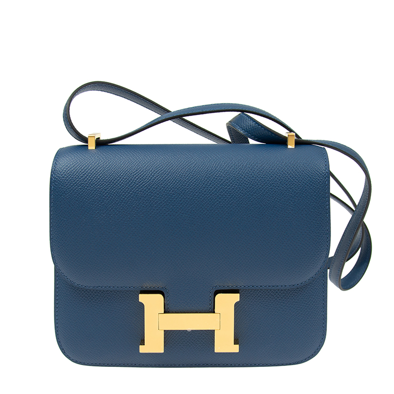 NEW HERMES HANDBAGS CONSTANCE 18 S4 SHOULDER BAG CROSSBODY BAG DEEP BLUE Celebrity standing