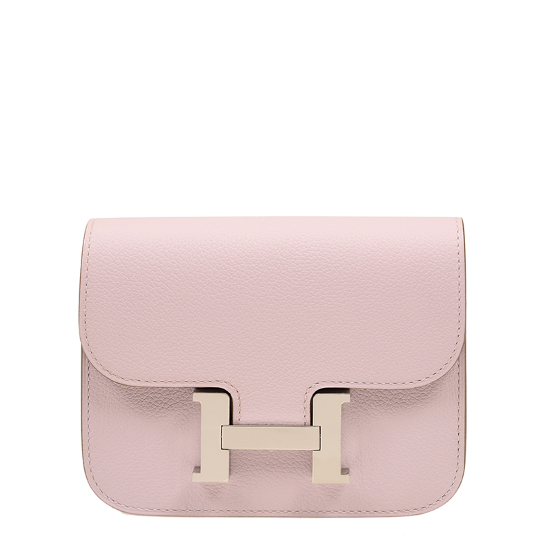 NEW HERMES WALLETS CONSTANCE SLIM 09 MAUVE PALE EVERCOLOR SS SHORT