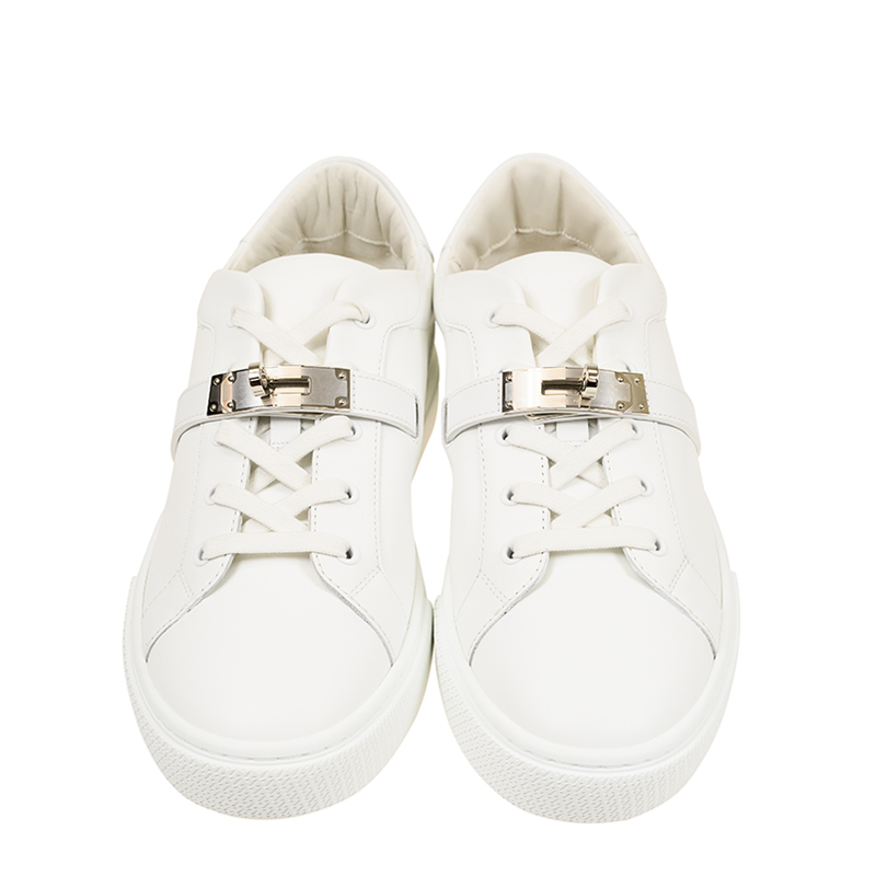 NEW HERMES SHOES SNEAKER DAY 01 LEATHER BLANC 41碼