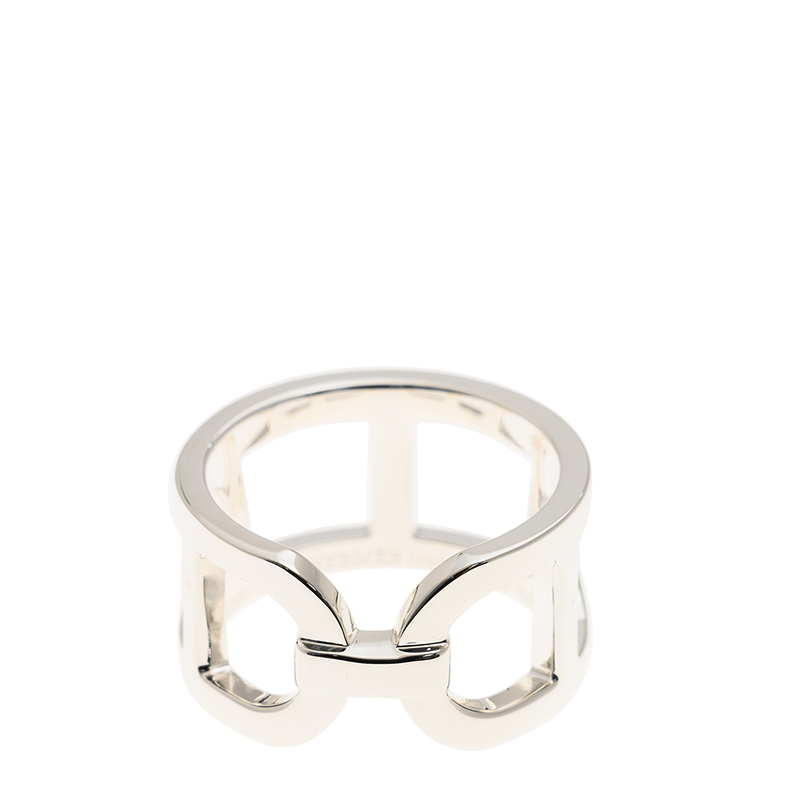 NEW HERMES EVER CHAINE D ANCRE RING SS (SIZE:52) METAL SILVER