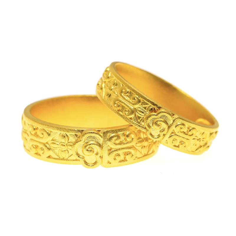 24K 24金 百福 指輪 足金999刻印入り 24K 24金 百福