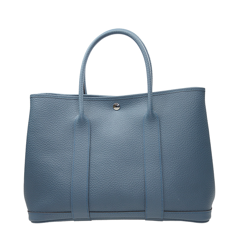 全新HERMES 愛馬仕手袋GARDEN PARTY 36 N7 手提包花園包風暴藍
