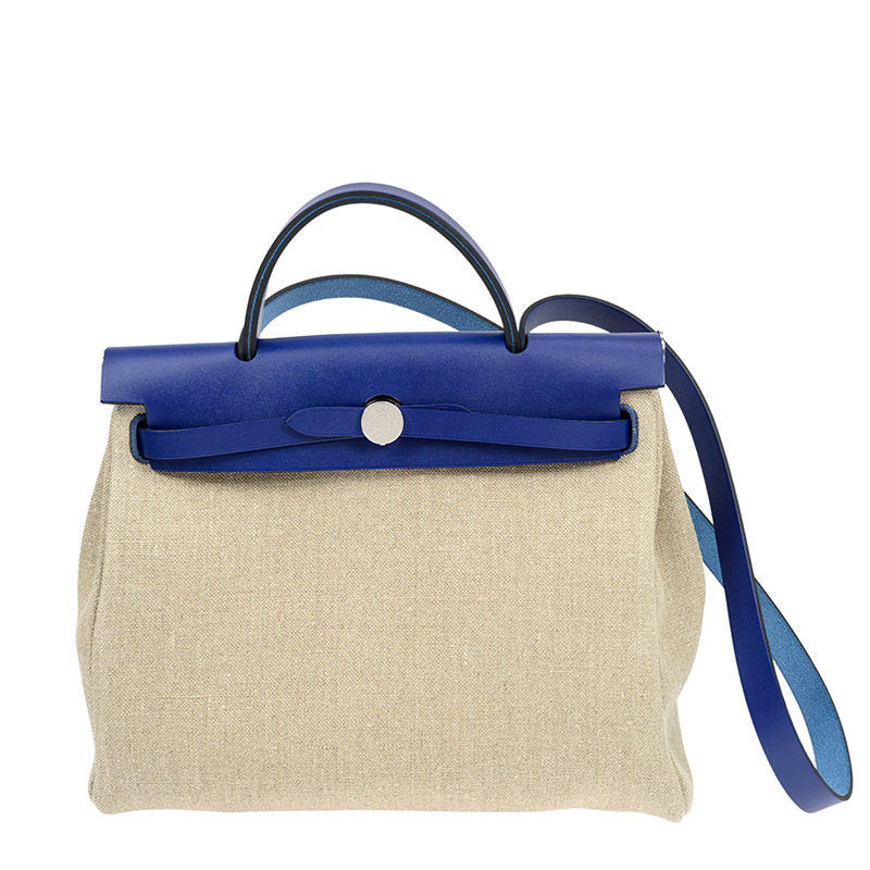 NEW HERMES BAGS HERBAG 31 17/73 SHOULDER BAG/CROSSBODY BAG /HANDBAG  FICELLE/BLEU SAPHIR Celebrity standing