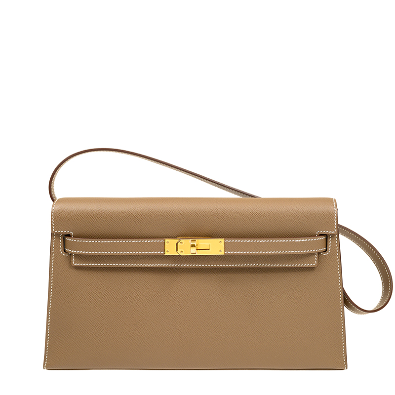 NEW HERMES BAGS KELLY ELAN 18 ETOUPE SHOULDER BAG/HANDBAG