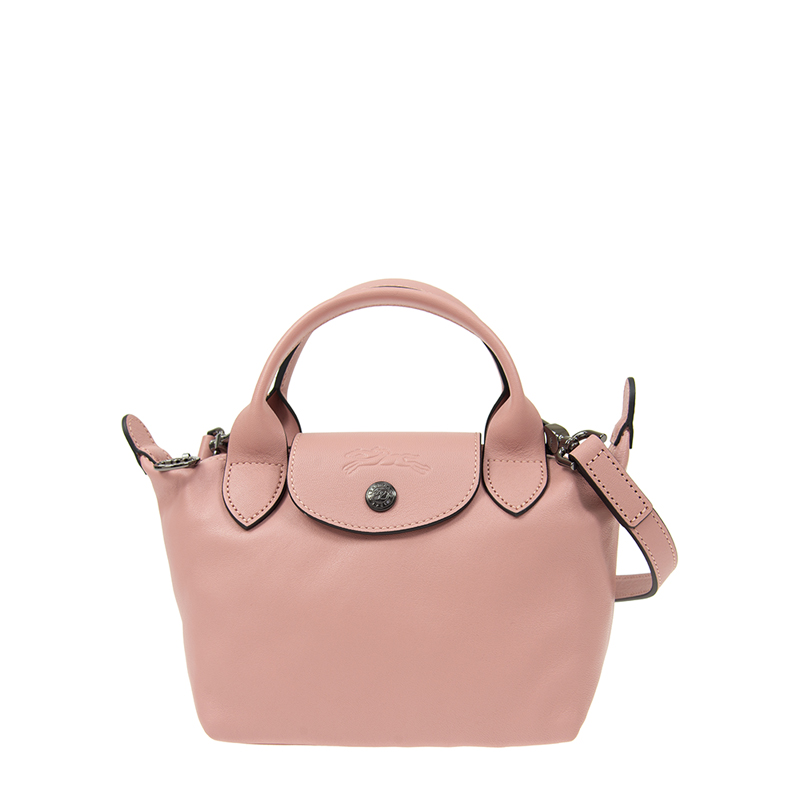 Longchamp Le Pliage Cuir Naturel On Model NEW LONGCHAMP HANDBAGS