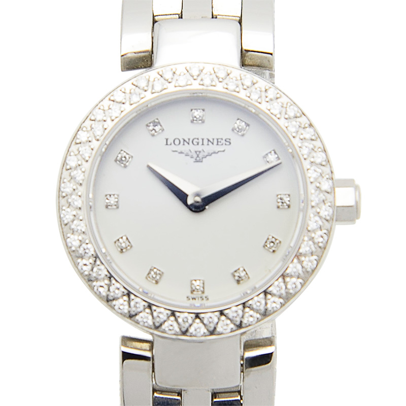 全新longines 浪琴 黛绰维纳系列 精钢镶钻 白色 石英机芯 l5.174.0.