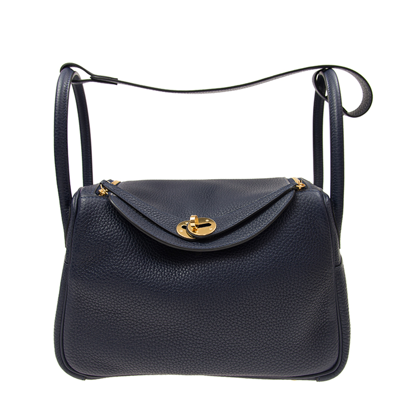 全新HERMES 愛馬仕手袋LINDY 26 2Z 單肩包/手提包琳迪包午夜藍