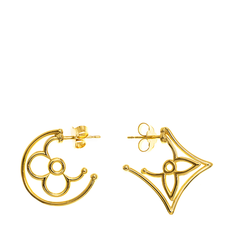 NEW LOUIS VUITTON EARRING TWIGGY M00956 METAL GOLD