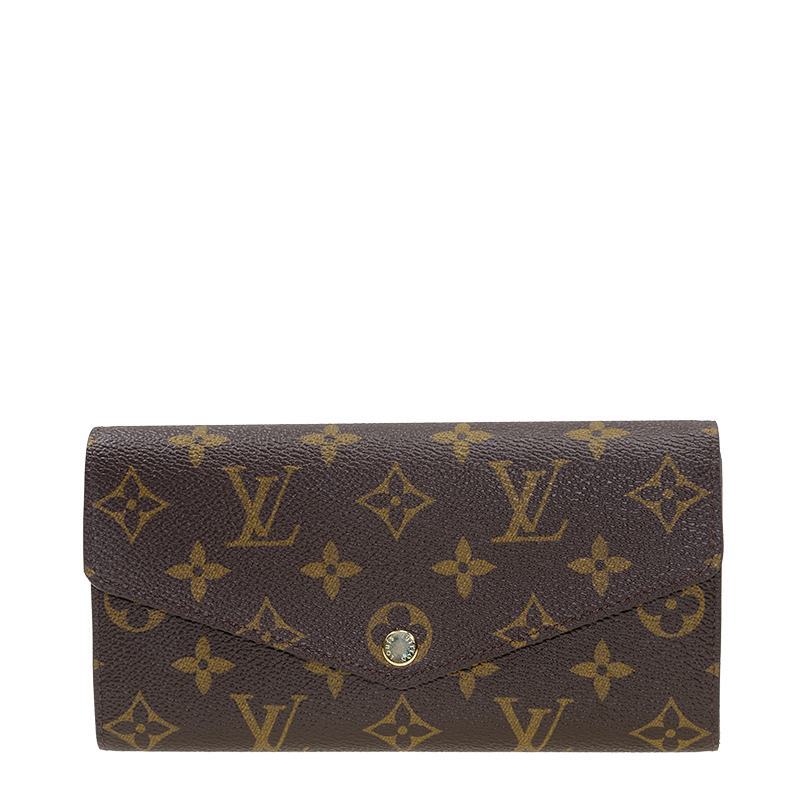 NEW LOUIS VUITTON WALLETS SARAH M60531 LONG BUTTON WALLET MONOGRAM
