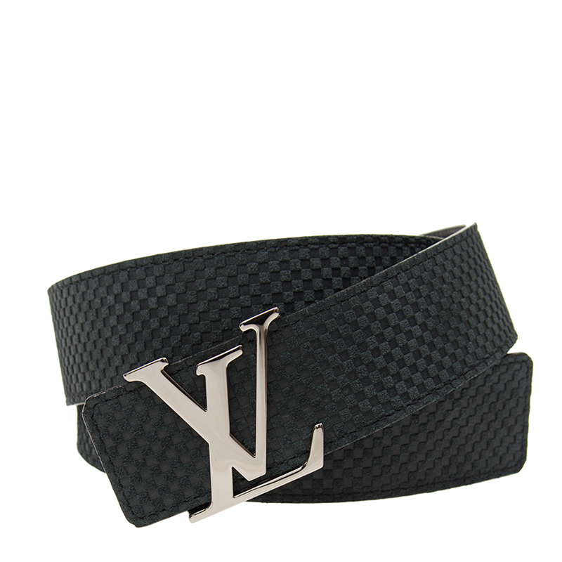 NEW LOUIS VUITTON BELT M6875U BLACK LEATHER 90CM