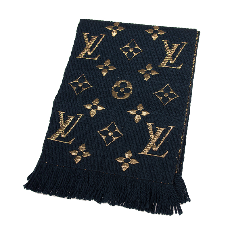 NEW LOUIS VUITTON SCARF M70815 WOOL DARK BLUE