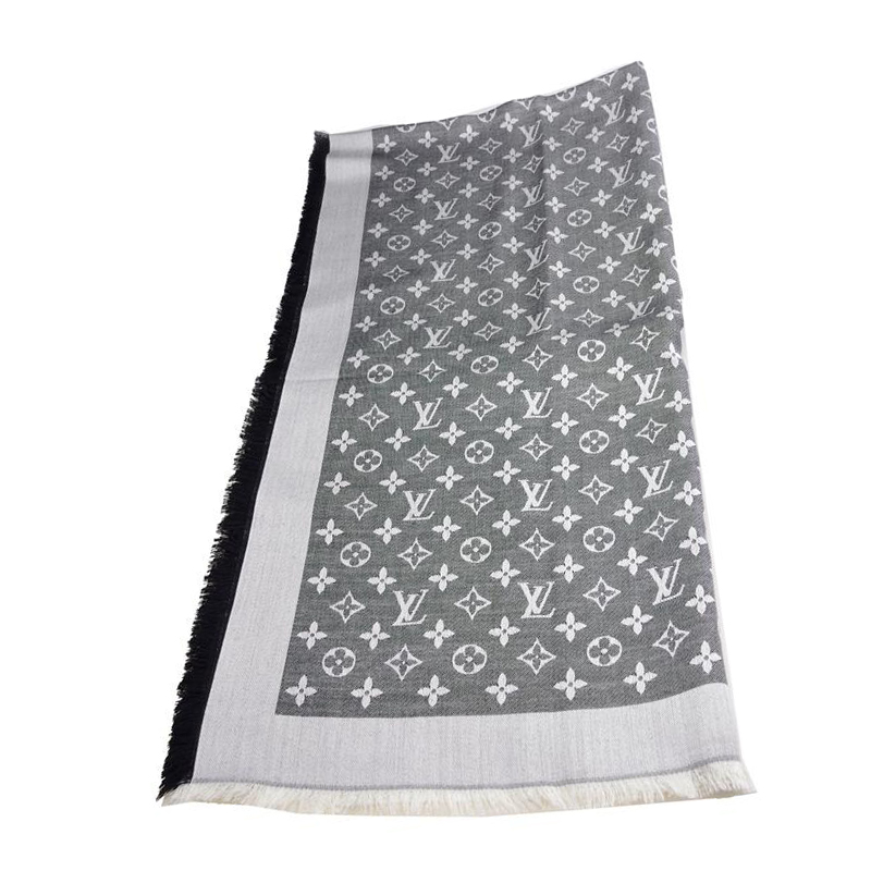 全新LOUIS VUITTON 路易威登絲巾M71378 布料灰色