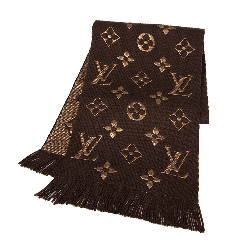 NEW LOUIS VUITTON SCARF M71383 WOOL BROWN