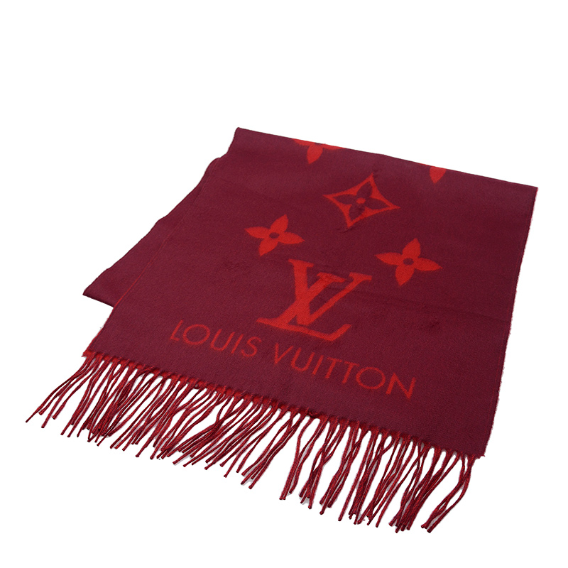 LOUIS VUITTON マフラー レッド M75505 中古・古着通販】LOUIS VUITTON (ルイ ヴィトン) マフラー