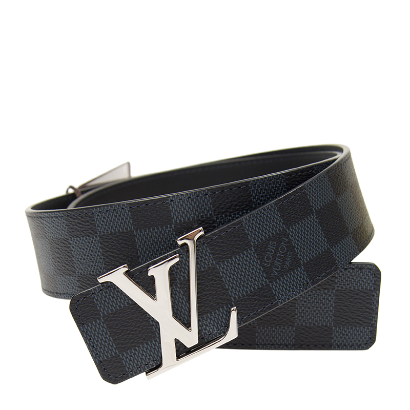 Louis Vuitton レザー ベルト 黒 美品✨ ルイヴィトン ベルト シルバー スクエア レザー ブラック