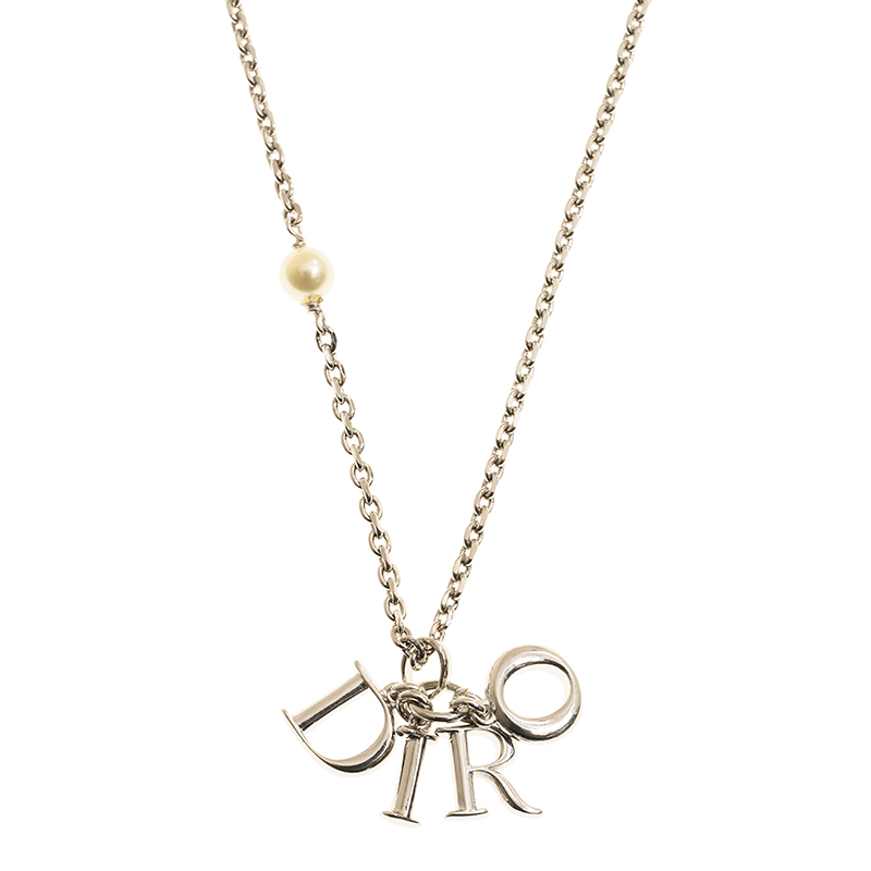NEW DIOR DIO(R)EVOLUTION NECKLACE N1680DVORS D009 SILVER METAL