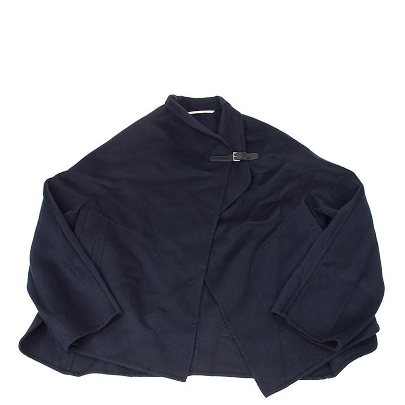 全新hermes 爱马仕 外套 深蓝色 羊毛 38