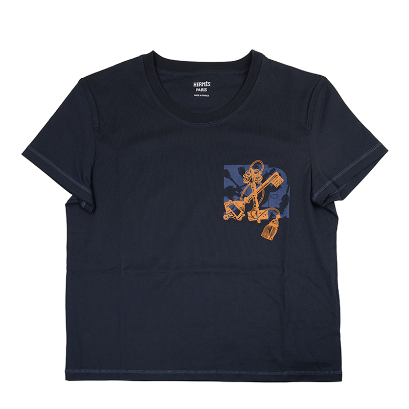NEW HERMES NAVY TEE 