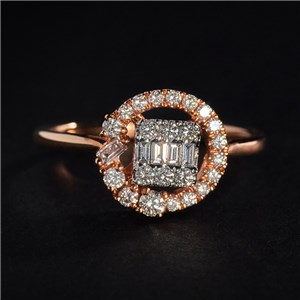 NEW J COLLECTION RING 10 BAGDI 0.26 CT12 RDDI 0.10 CT18KR NEW J COLLECTION RING 10 BAGDI 0.26 CT12 RDDI 0.10 CT18KR