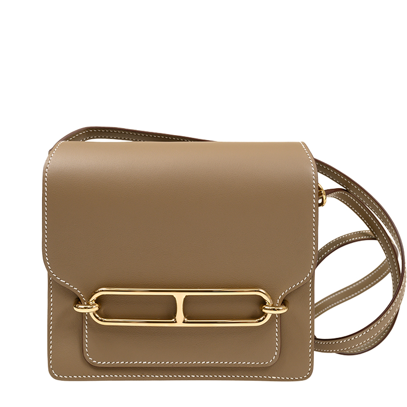 NEW HERMES BAGS ROULIS MINI 18 SHOULDER BAG/CROSSBODY BAG ETOUPE