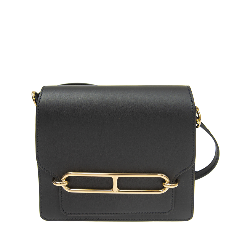 NEW HERMES HANDBAGS ROULIS MINI 89 SHOULDER BAG/CROSSBODY BAG NOIR