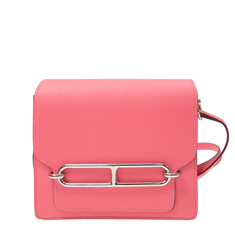 NEW HERMES HANDBAGS ROULIS MINI 8W SHOULDER BAG/CROSSBODY BAG ROSE