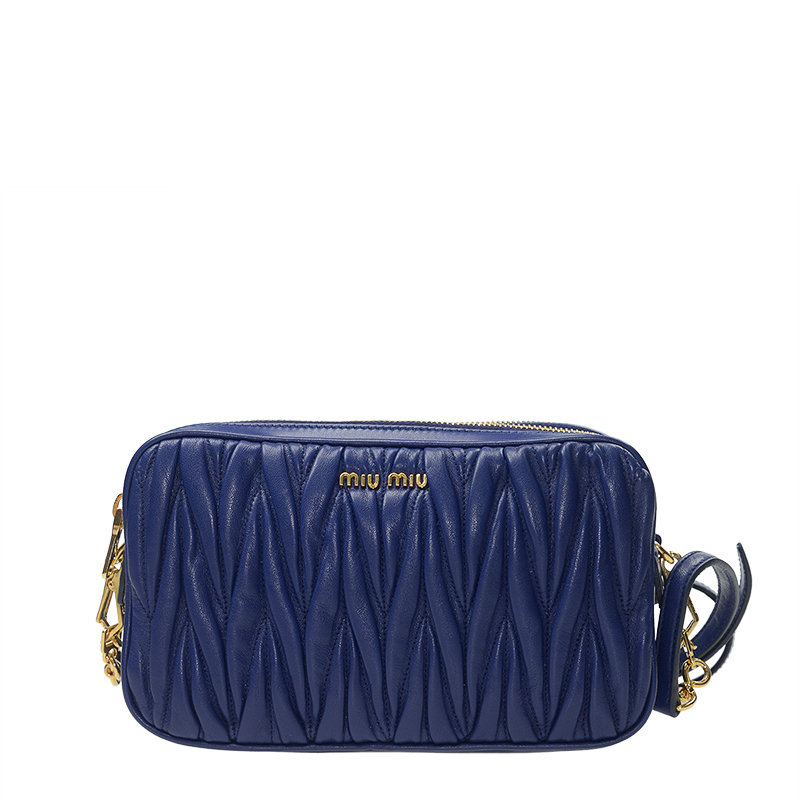 全新miu miu 缪缪 手袋 rt0539 n88 f0021 羊皮 深蓝色