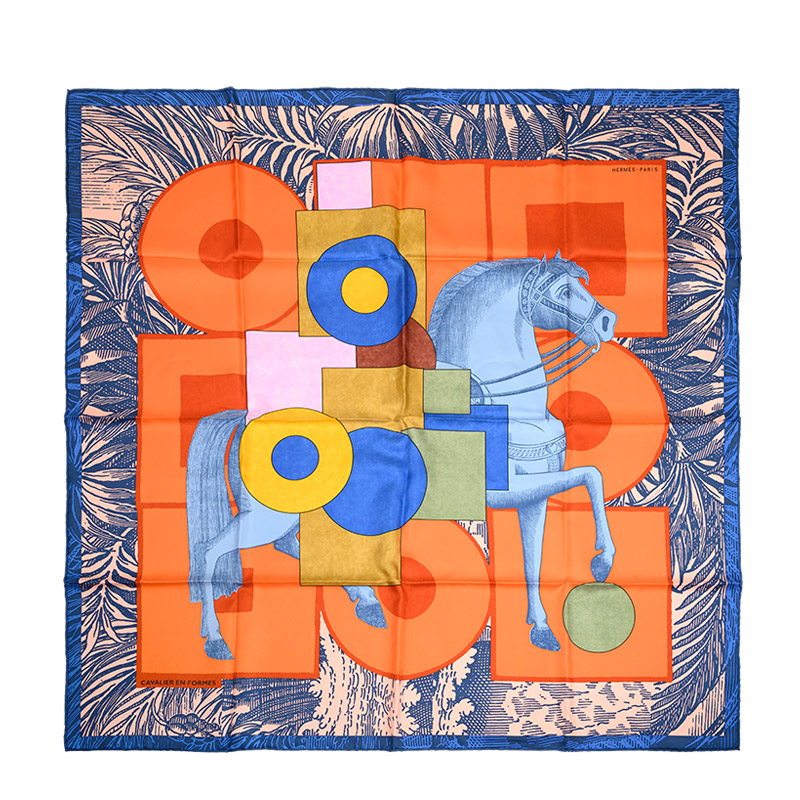 NEW HERMES SCARF 90CM SILK BLUE