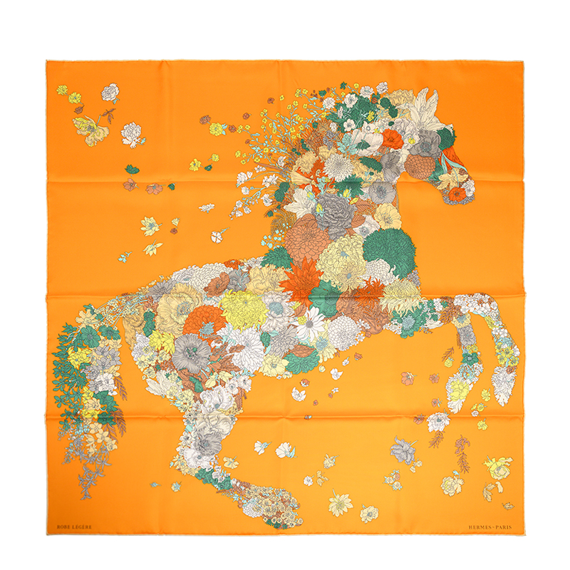NEW HERMES SCARFS 90CM SILK ORANGE