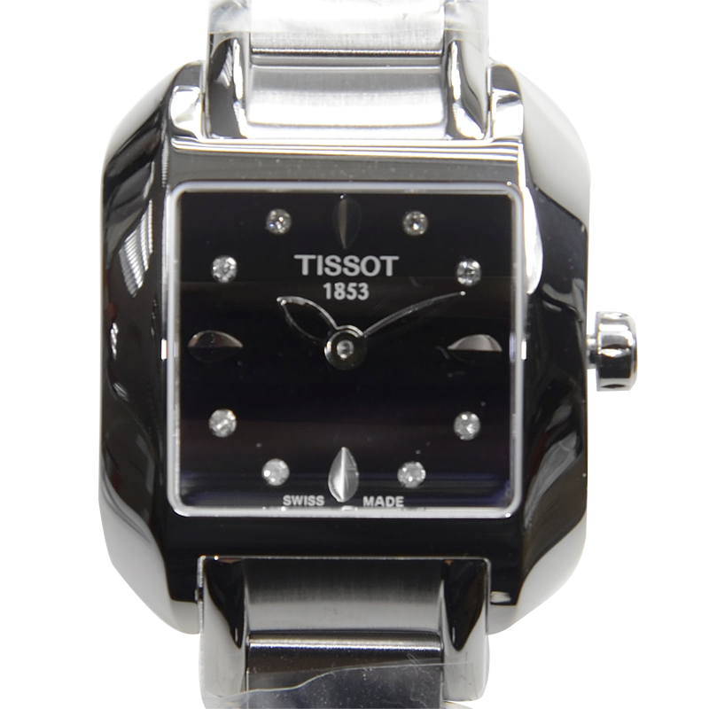 全新tissot 天梭 t-lady 精鋼 黑色 石英機芯 t02.1.285.54