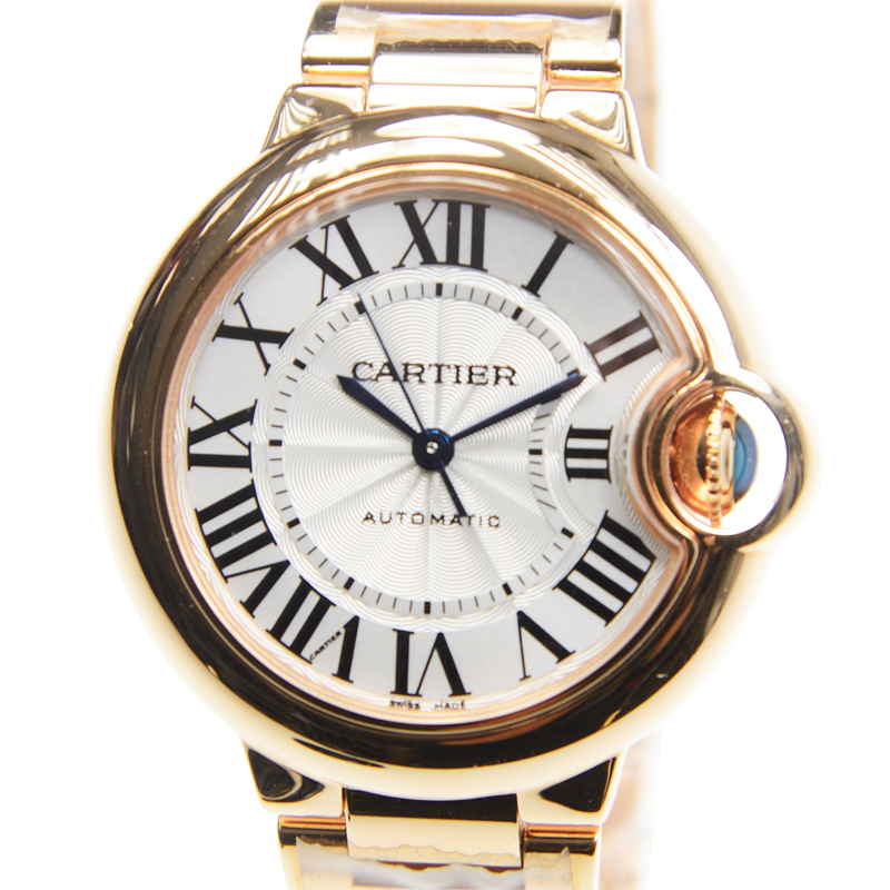 Cartier バロンブルー シルバー/ゴールド 新品)CARTIER カルティエ バロンブルー シルバー 40mm PG 革