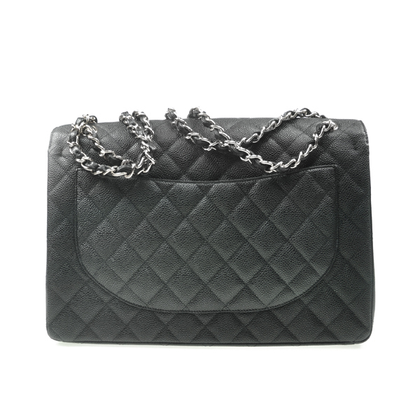 全新CHANEL 手袋A58601 牛皮黑色銀扣