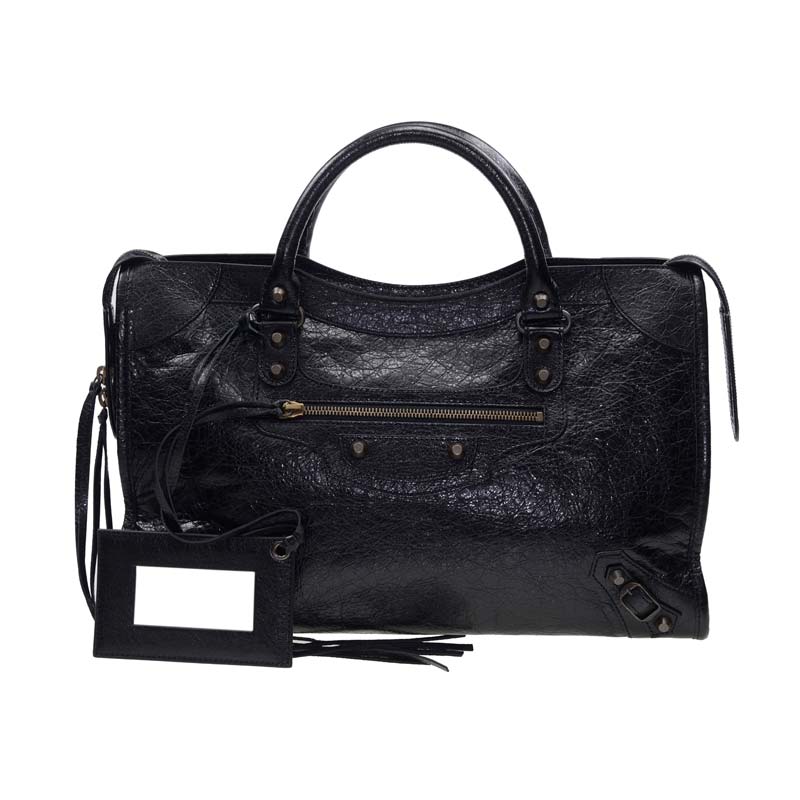 全新BALENCIAGA 巴黎世家手袋115748 D94JT 1000 CITY 羊皮黑色