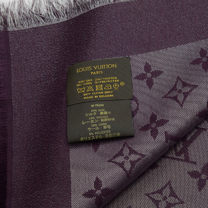 全新LOUIS VUITTON 路易威登絲巾M75124 布料紫色