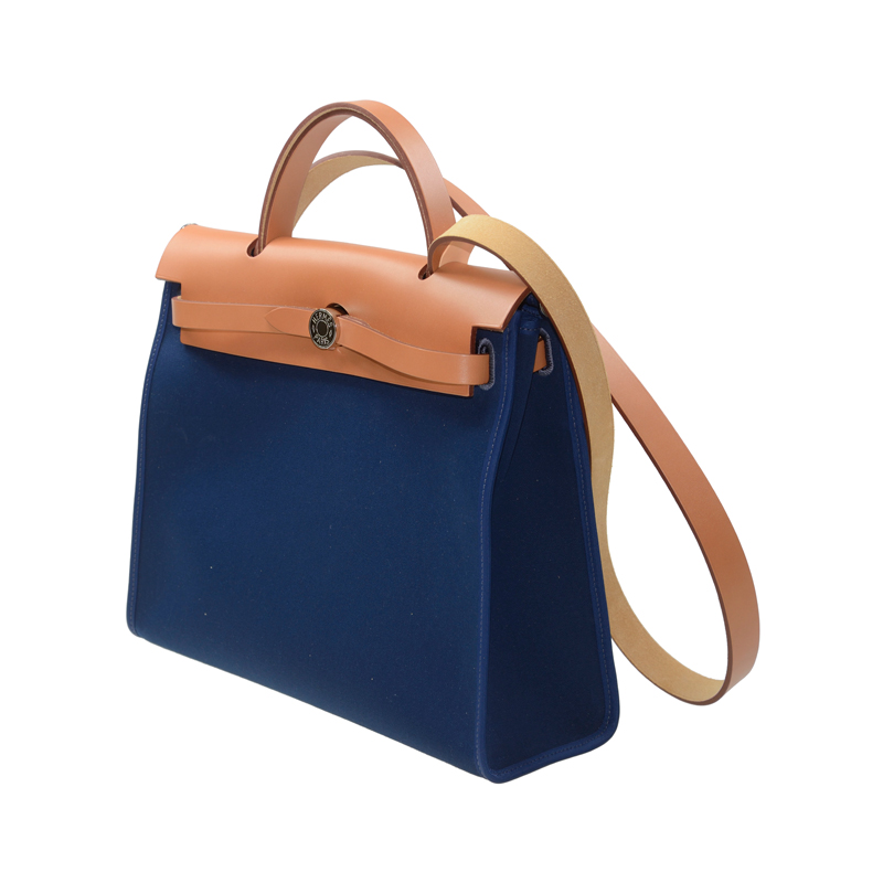 全新hermes 爱马仕 手袋 herbag 31 1p/37 (ax) cloth pm 布料 深蓝色