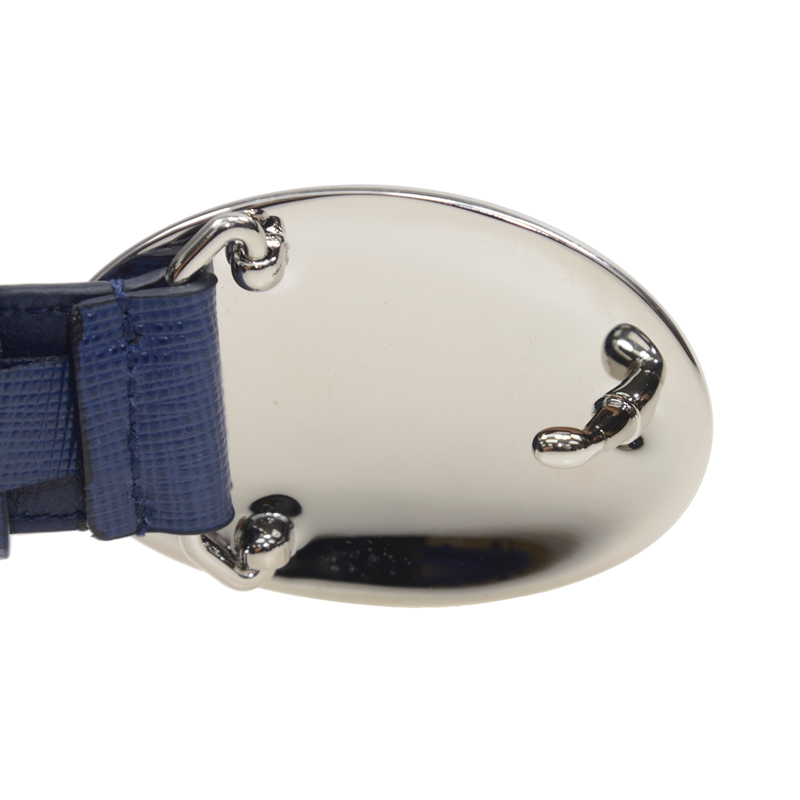 NEW PRADA BELT 1C3976 053 F0016 BLUE CALFSKIN 90CM