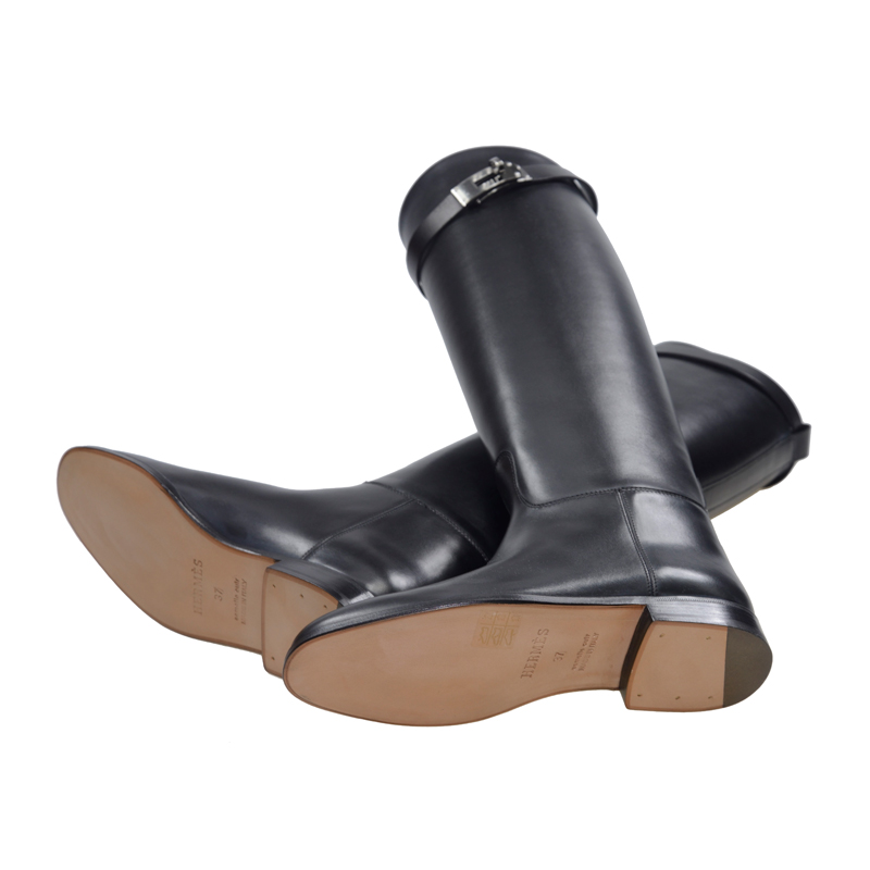 NEW HERMES KELLY LONG BOOT BLACK LEATHER 37 YARDS NEW HERMES KELLY LONG BOOT BLACK LEATHER 37 YARDS