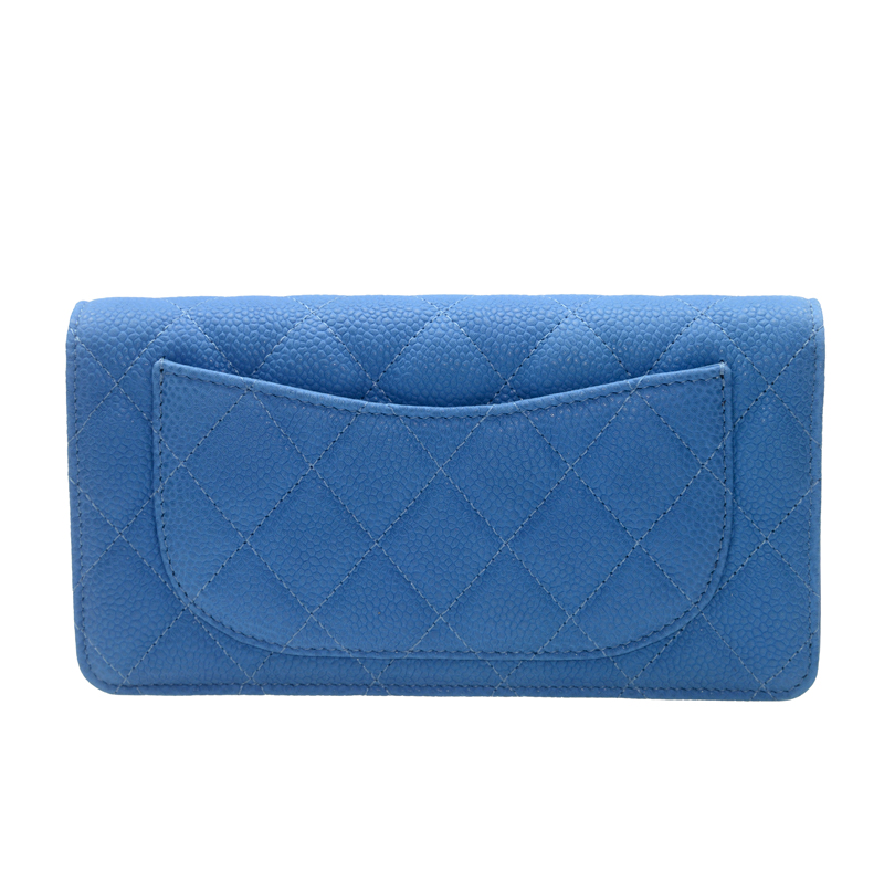 全新chanel 香奈儿 长身折叠款银包 a31509c light blue 牛皮 浅蓝色