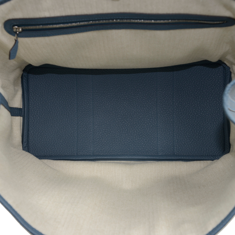 NEW HERMES HANDBAGS GARDEN PARTY 36 N7 HANDBAG BLEU TEMPETE