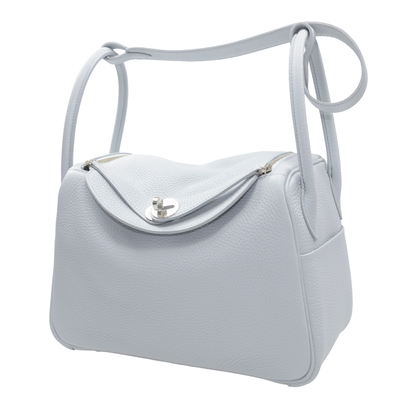 全新hermes 爱马仕 手袋 lindy 26 08 灰色 taurillion 银扣