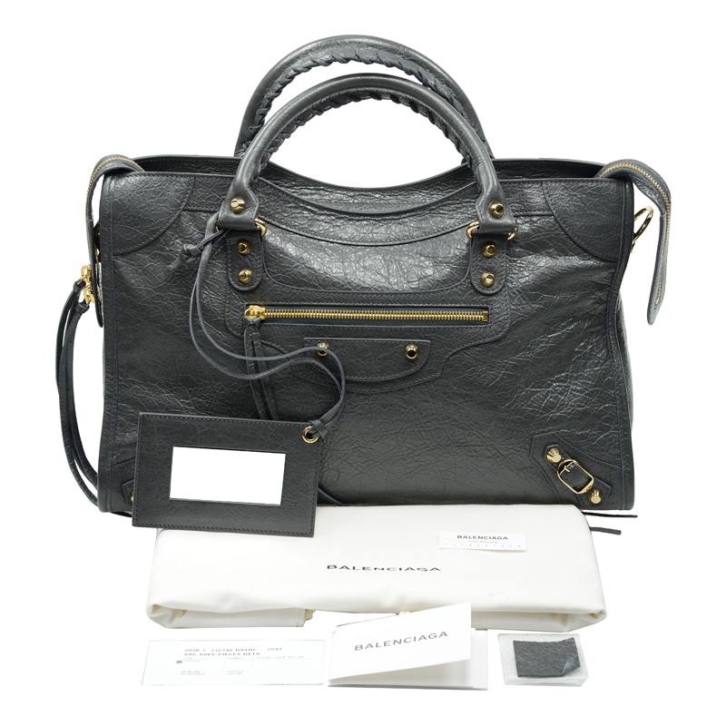 全新BALENCIAGA 巴黎世家手袋115748 D94JG 1160 羊皮深灰色