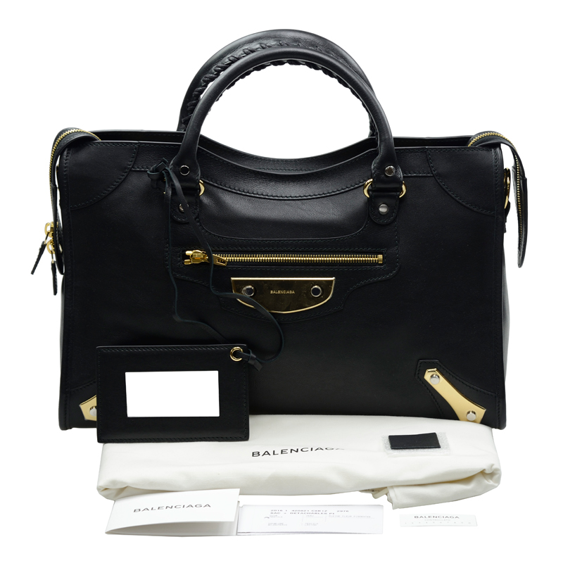 NEW BALENCIAGA HANDBAG 420821 C8K1Z 1000 LAMBSKIN BLACK