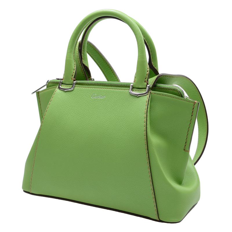 全新cartier 卡地亚 手袋 l1001913 牛皮 青绿色