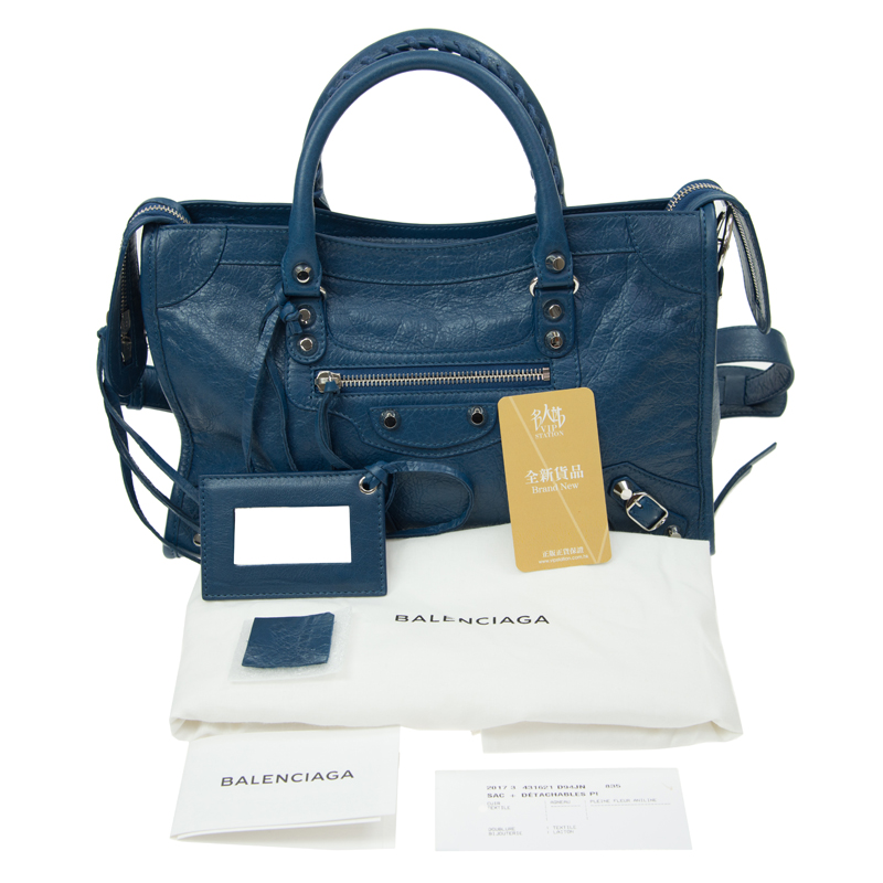 全新balenciaga 巴黎世家 手袋 431621 d94jn 4222 羊皮 蓝色