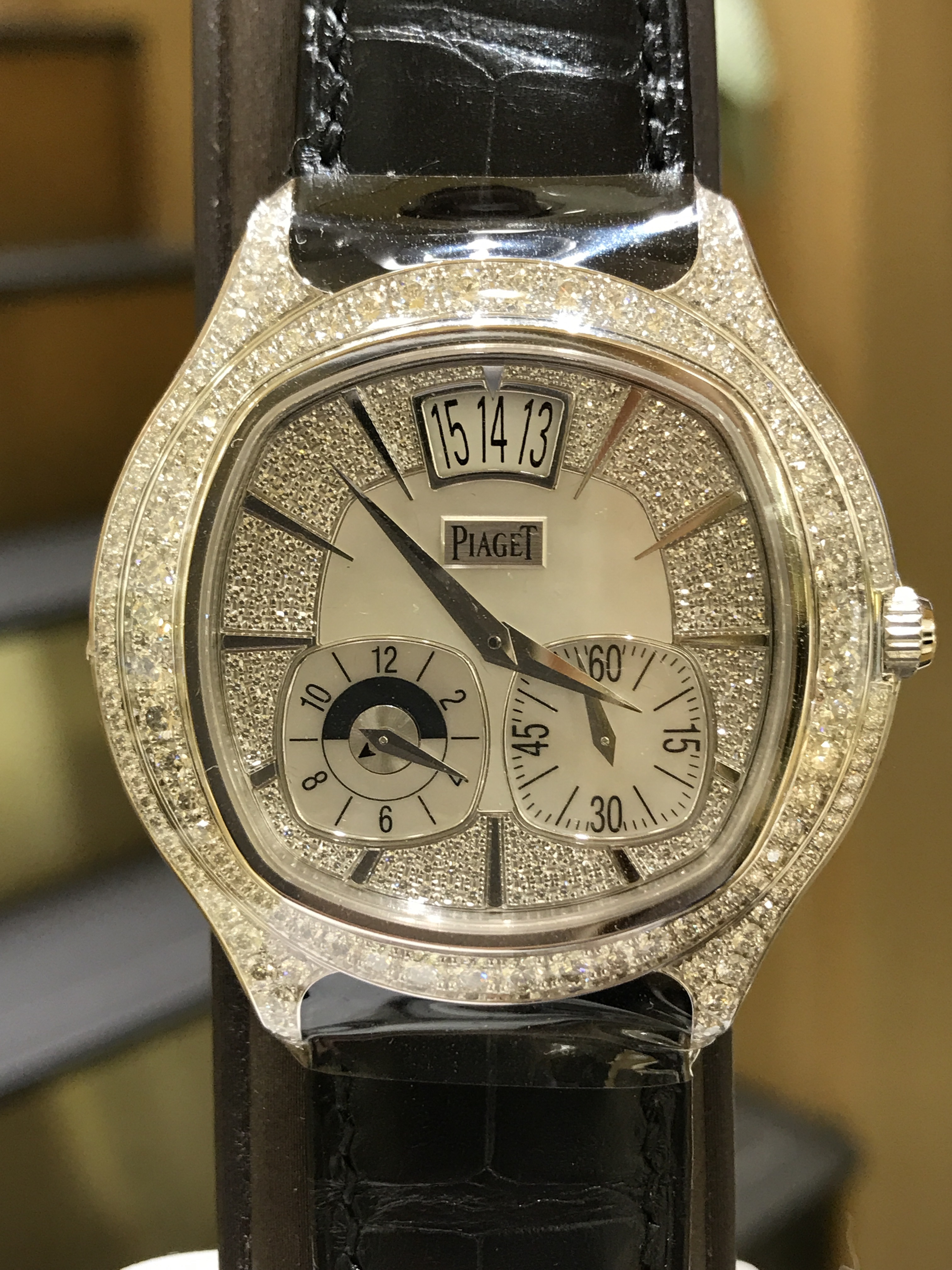 全新piaget 伯爵 emperador 白金镶钻 白色 自动机芯 g0a32018