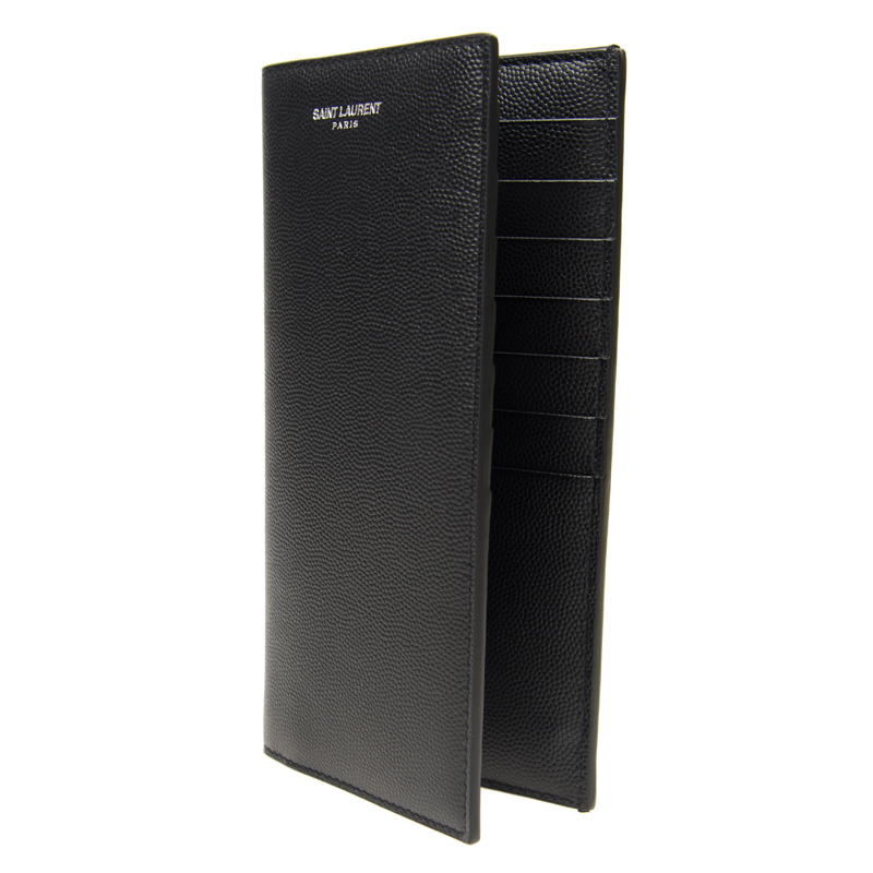 NEW YSL SAINT LAURENT WALLETS 396308 BTY0N 1000 LONG FOLD WALLET