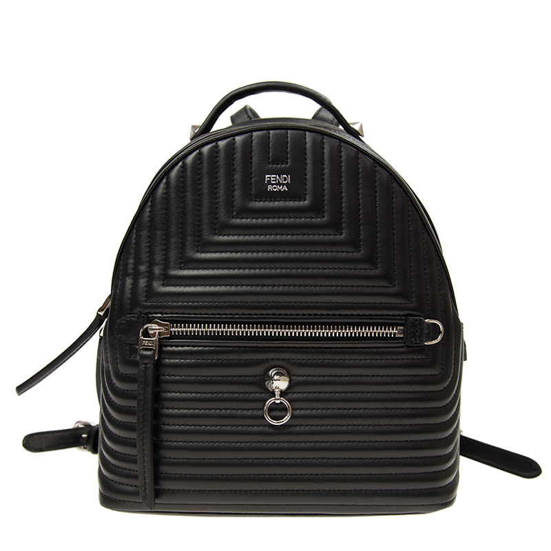 FENDI バックパック NEW FENDI BACKPACK 8BZ038 I8Z F0GXN CALFSKIN BLACK